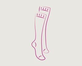 Kompresinių kojinių, apsaugančių nuo trombozės, piktograma