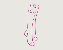 Kompresinių kojinių, apsaugančių nuo trombozės, piktograma