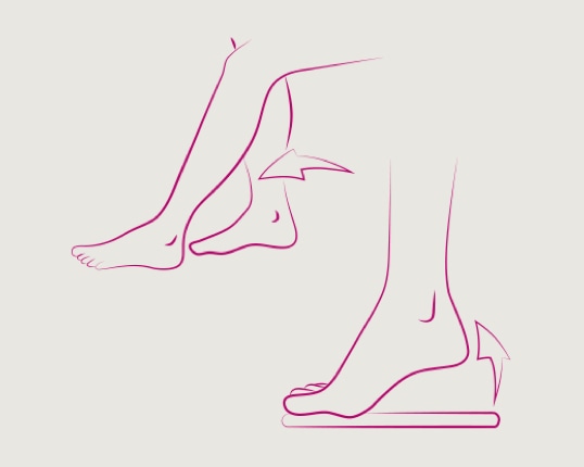 2 venų mankštos pratimo, pėdos stūmimo, iliustracija